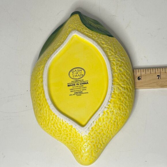 Dash Of That Ceramic Lemon Bowls and Plate Set of 5 - Picture 9 of 10